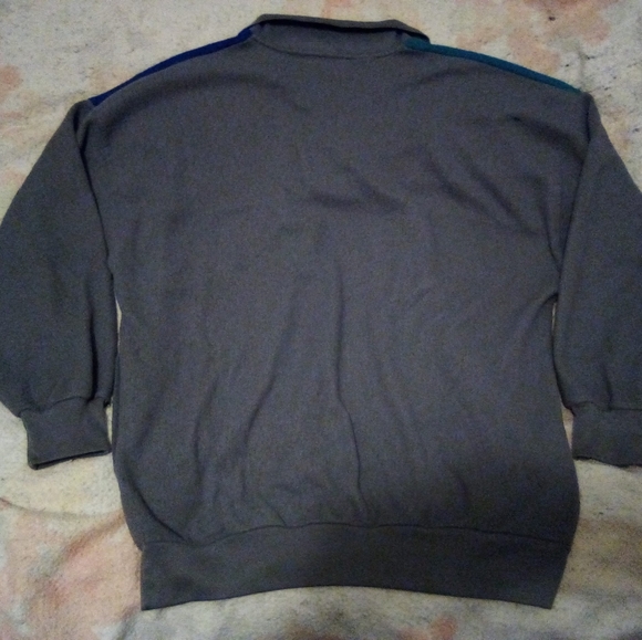 Vintage GBC XXL Mens Grey Blue and Green Full Zip Collared Long Sleeve Jacket - Picture 5 of 12